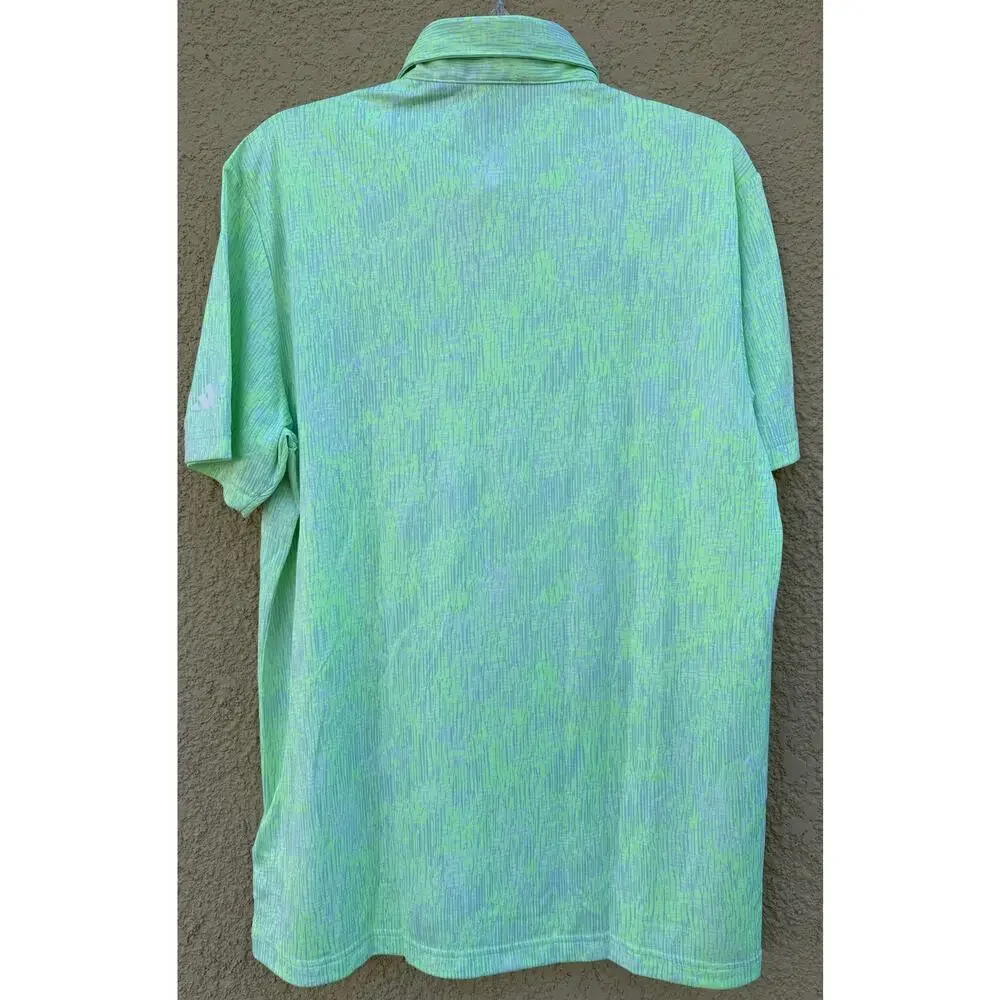 Adidas Golf Polo Green Jacquard Aerial Medium NWT